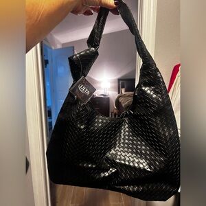 Black Woven Tote Bag